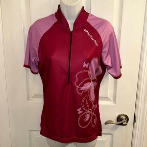 BELLWETHER Technical Apparel Pink & Burgundy Short Sleeve Cycling Jersey Size L